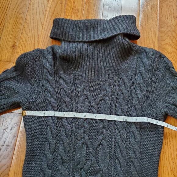Ann Taylor Loft Womens Wool Blend Cable Knit Cowl Neck Short Sweater Dress Sz XS - Picture 10 of 11
